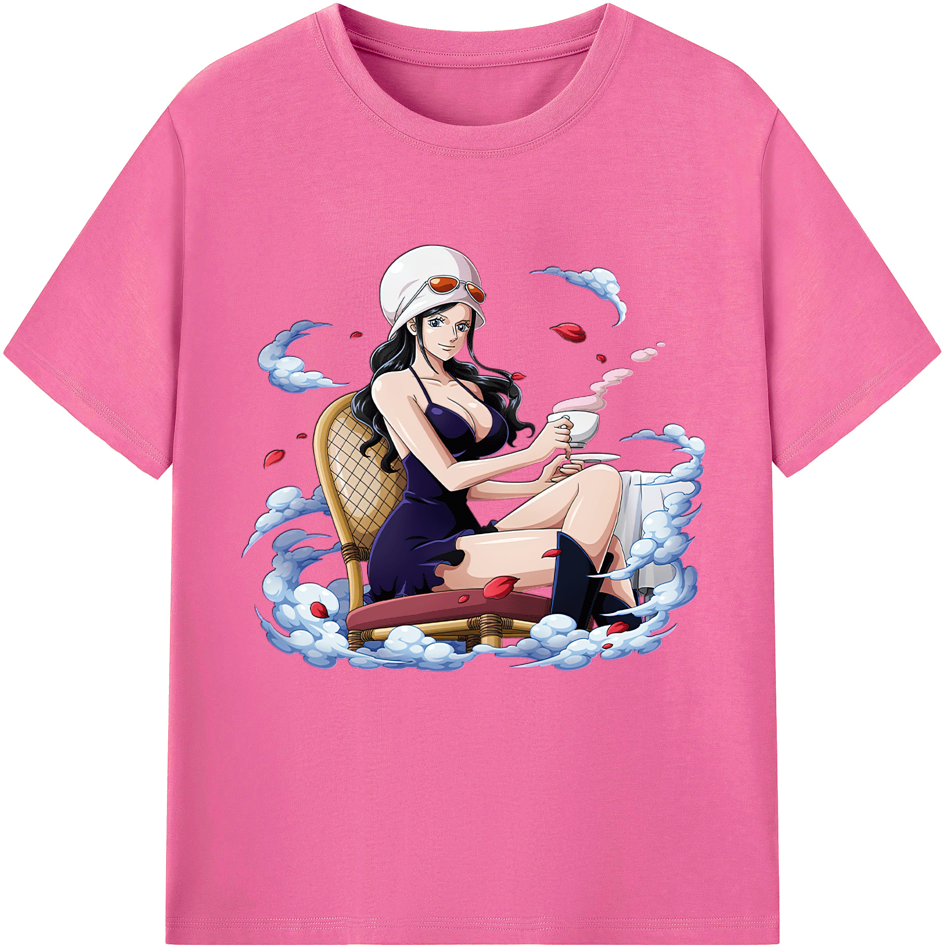 ワンピース ニコ・ロビン ONE PIECE Nico Robin レディースカジュアルプリントTシャツ（綿100％）